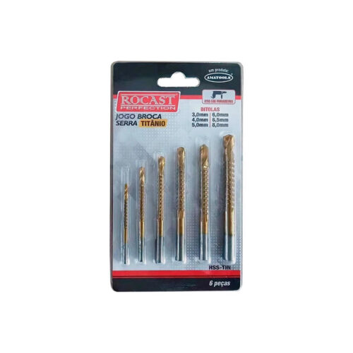 JG BROCA ACO RAPIDO 3.0 A 8.0MM SERRA TITANIO 6PCS ROCAST