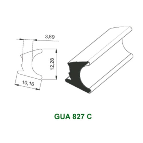 BORRACHA VEDACAO GUA 827C CINZA 50MTS FIXA