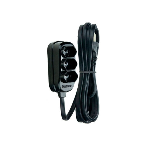 EXTENSAO ELETR PRETA 20A 3 TOM. CX ACO 2+T CONNECT PLUS 5MTS