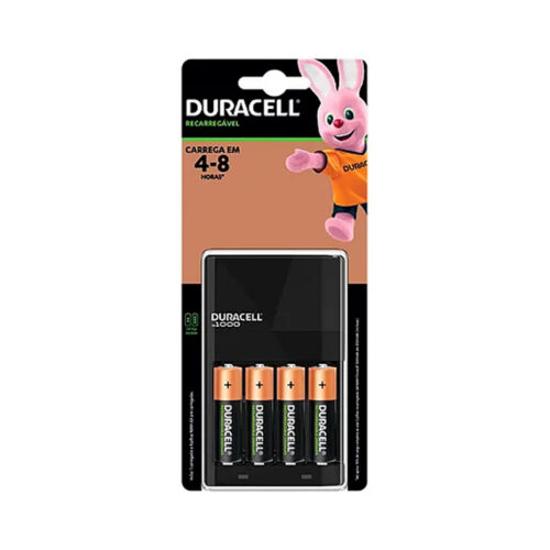 CARREGADOR DURACELL P/PILHAS AA AAA C/4 PILHAS