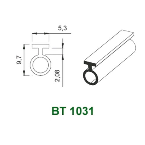 BORRACHA VEDACAO GUA BT1031 PRETA 50MTS FIXA