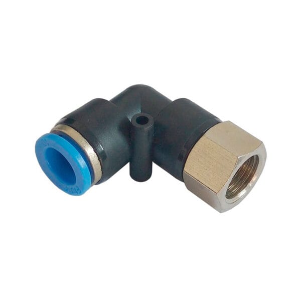 CONEXAO RAP. PNEUM. COTOV. 90G 8MM R. FEM. 1/4 GIRAT.