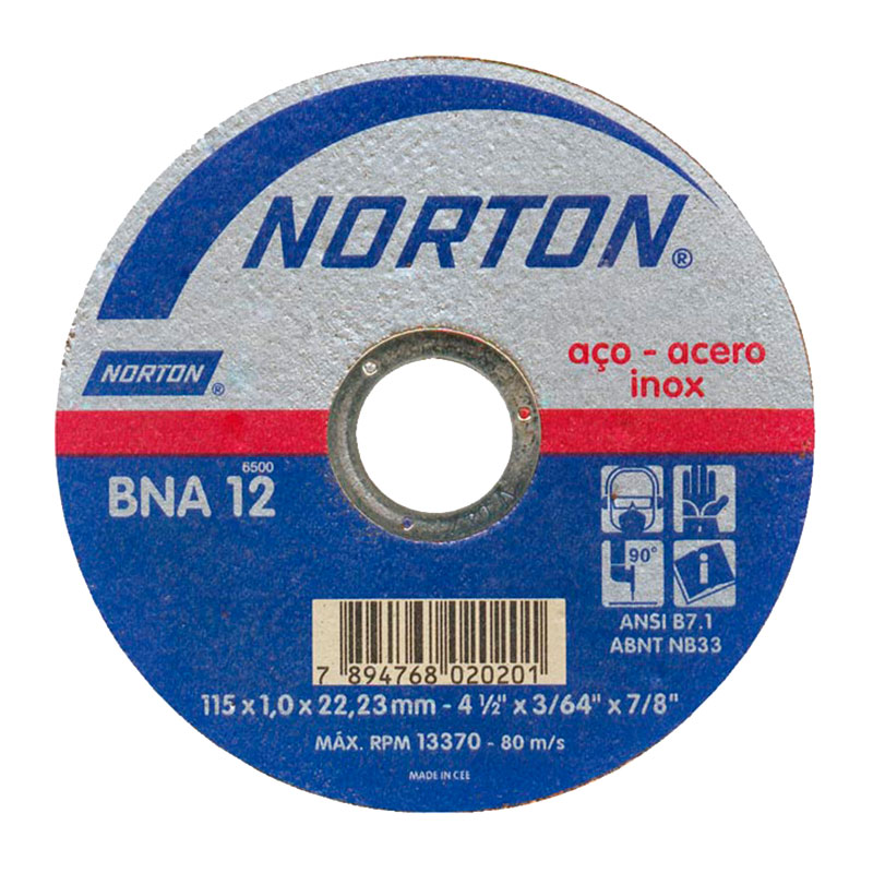 DISCO CORTE INOX NORTON 115X1,0X22 BNA12