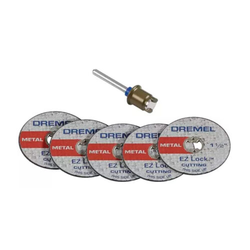 KIT 5 DISCOS CORTE 1,1X38MM + HASTE DREMEL EZ406