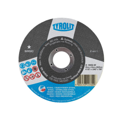 DISCO CORTE 41C TYROLIT 115X1,0X22,23 NEW BASIC CINZA 060Q-BF