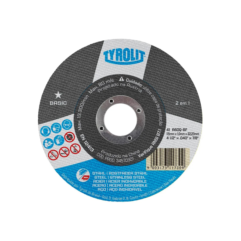 DISCO CORTE 41C TYROLIT 115X1,0X22,23 BASIC 060Q-BF