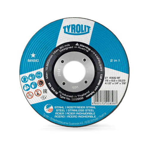 DISCO CERAMICA DESB. FIBRA 115X22,23 CA P94 G36 PREMIUM TYROLIT