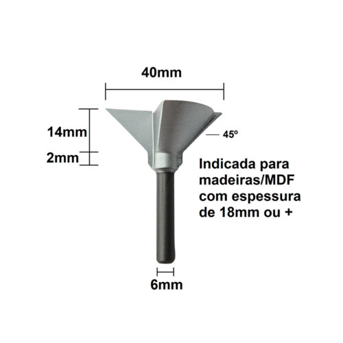 BROCA PUXADOR CAVA 45° HASTE 6,00MMFEPAM