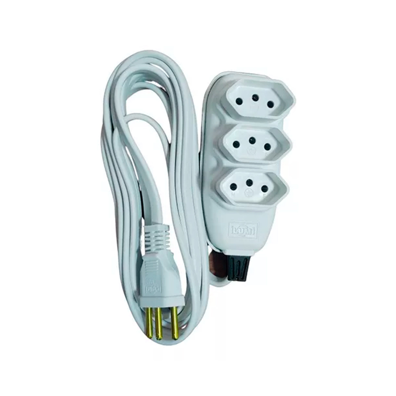 EXTENSAO ELETR 10A E 20A 3 TOM. 2,0M FIXA BRANCO