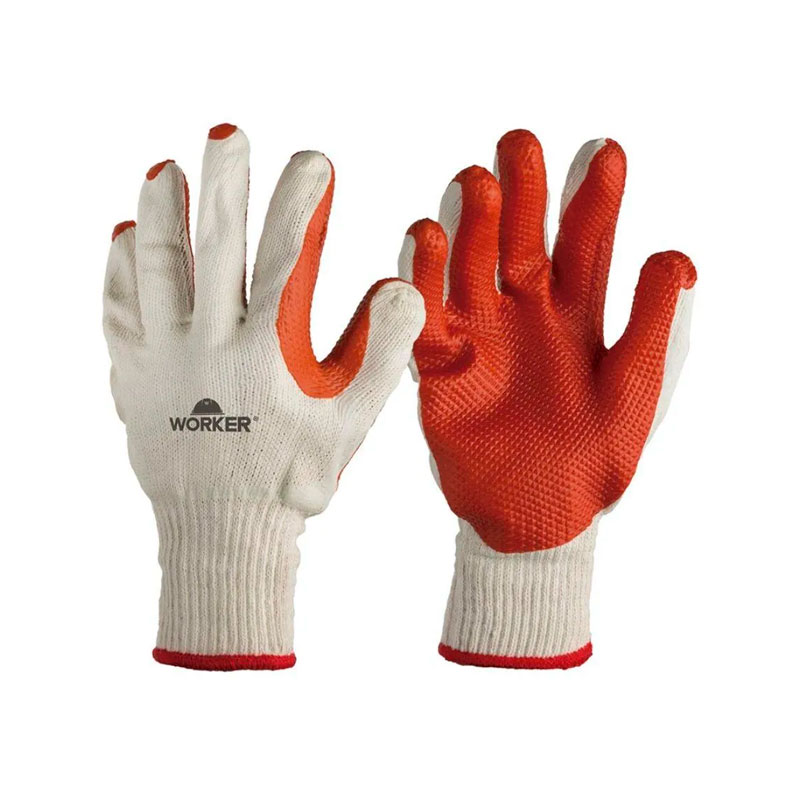 LUVA MALHA BORR. VULC. VERM. TAM 9 WORKER