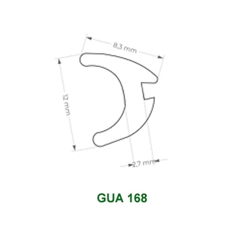 BORRACHA VEDACAO GUA 168 CINZA 50MTS FIXA