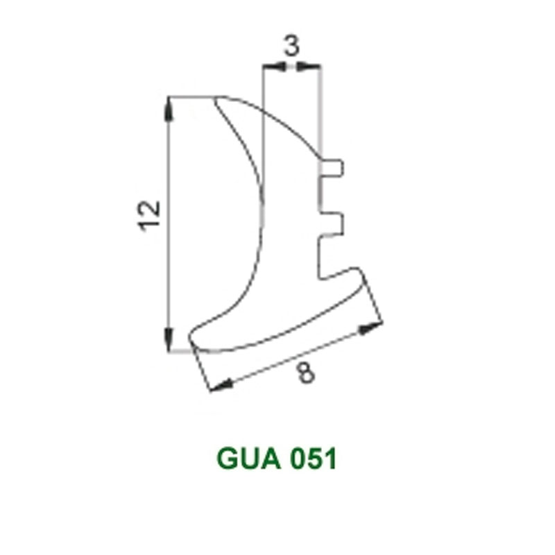 BORRACHA VEDACAO GUA 051 PRETA 50MTS FIXA