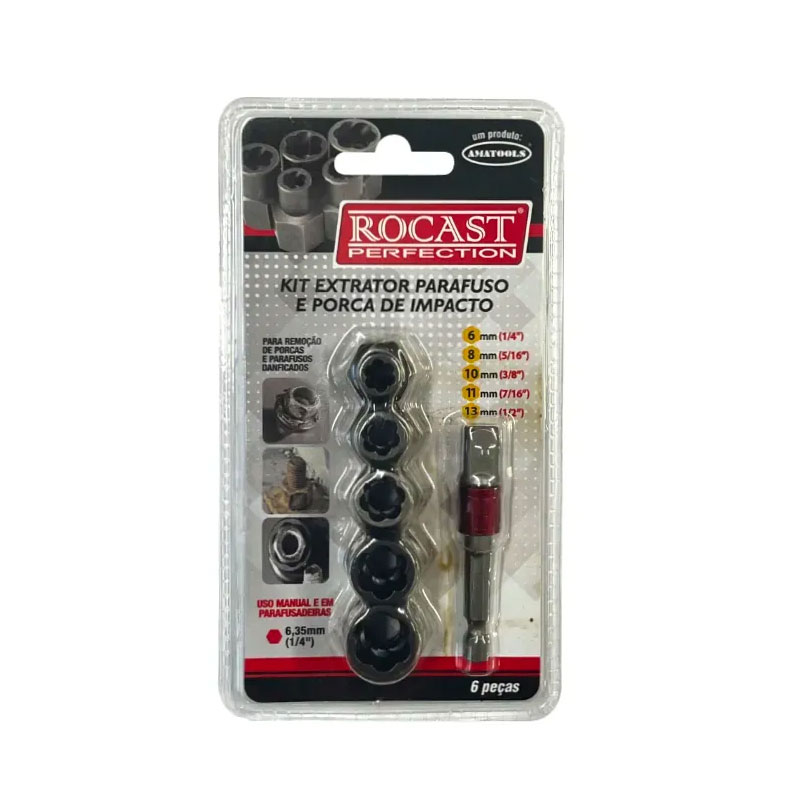 EXTRATOR DE PA E PORCAS 1/4"A 1/2" IMP C/ 6UND