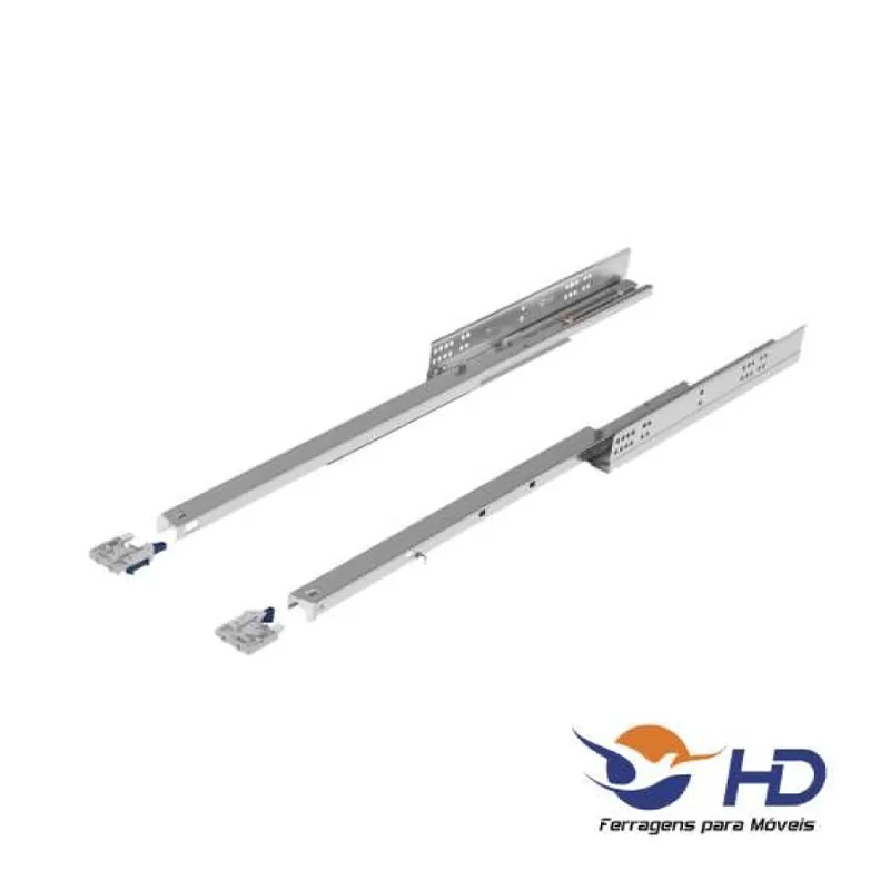 TRILHO CORREDIÇA INVISIVEL SOFT AMORTEC 450MM 35KG PAR HD