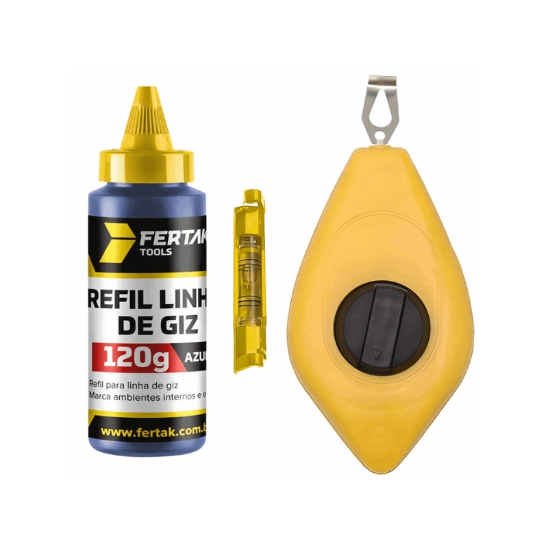JG LINHA 15M+GIZ 120G+ NIVEL AZUL FERTAK