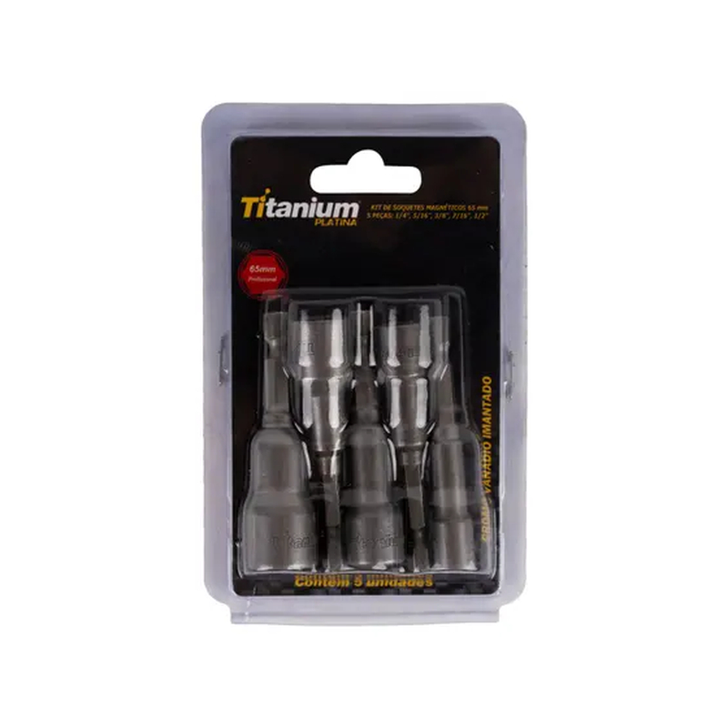 JG SOQUETE MAGNET. SX 1/4 65MM 1/4 A 1/2 C/5 TITANIUM