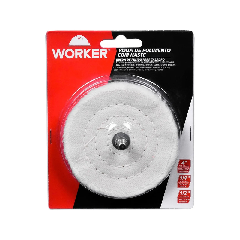RODA POLIMENTO 4 HASTE 1/4 ALGODAO WORKER