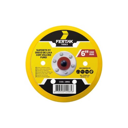 SUP DISC LIXA VELCRO 6 FUROS 150 FERTAK