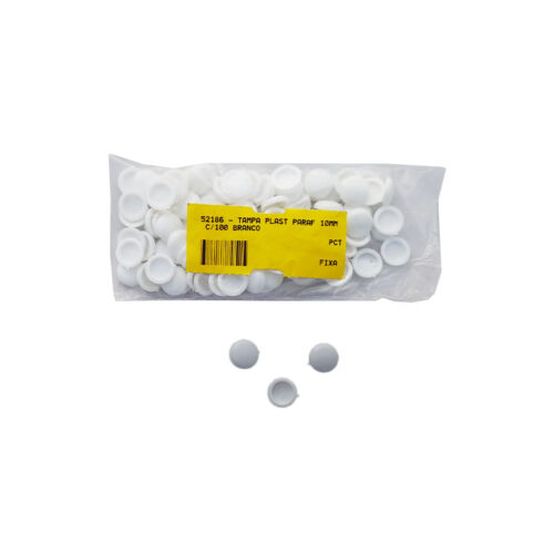 TAMPA PLAST PARAF 10MM C/100 BRANCO