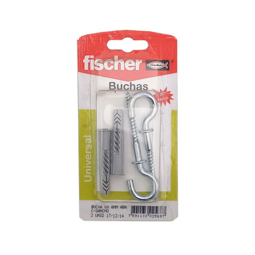 CARTELA BUCHA UX8 C/ GANCHO FISCHER