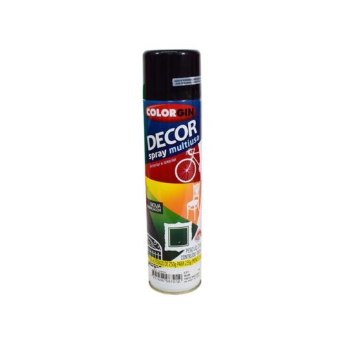 TINTA SPRAY COLORGIN DECOR PRETO BRILHANTE 360ML