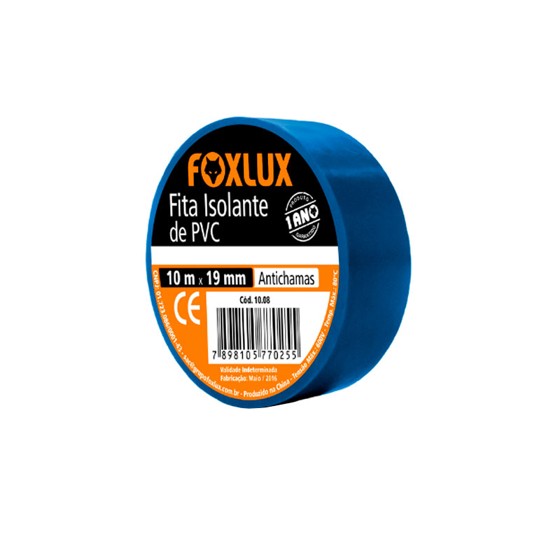 FITA ISOLANTE FOXLUX 10 MTS AZUL
