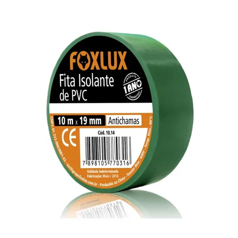 FITA ISOLANTE FOXLUX 10 MTS VERDE