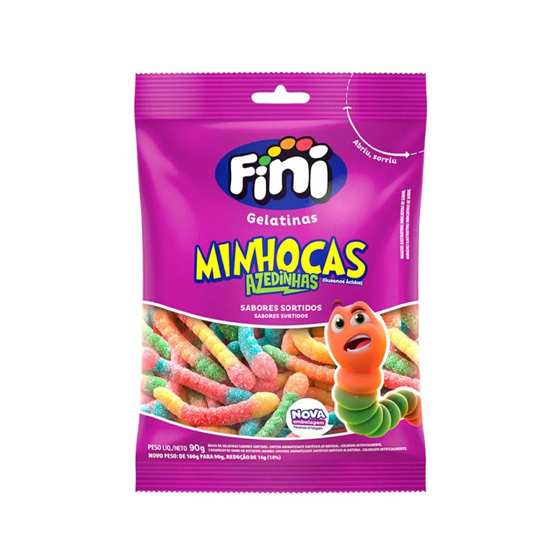 FINI GELATINAS MINHOCAS AZEDINHAS 90G