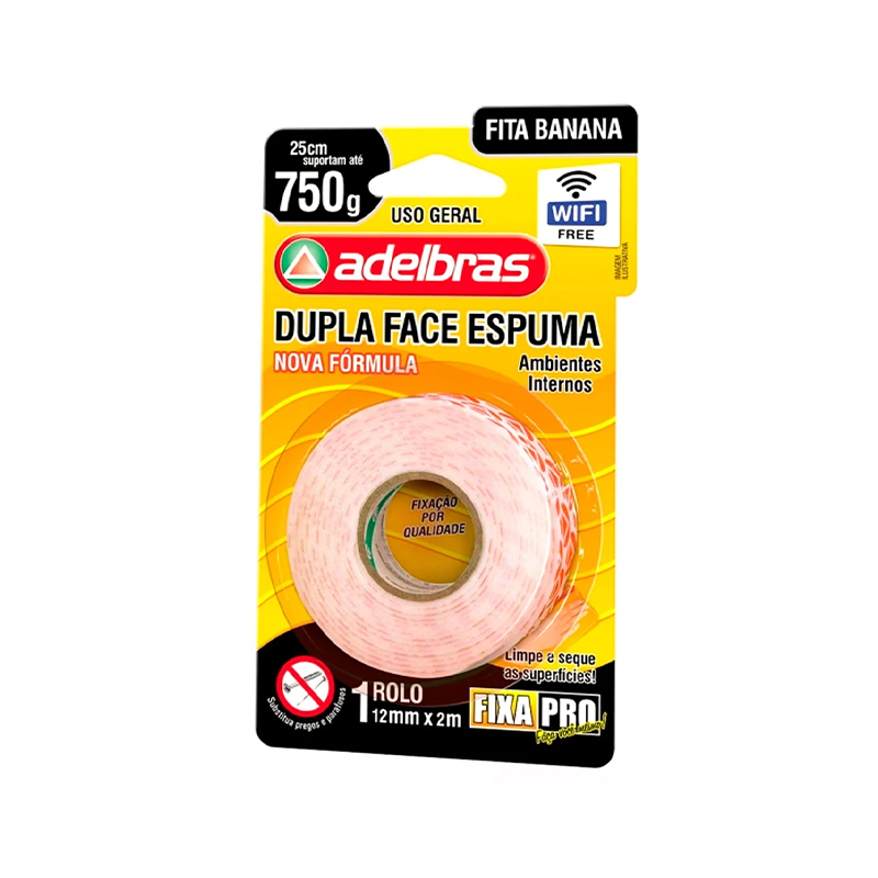 FITA DUPLA FACE ESPUMA ADELBRAS 12X2.0 FXPRO