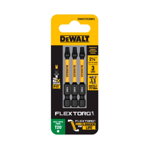 BITS PONTEIRA TORX T20 FLEXTORQ 2.1/4-60MM C/ 03PCS DEWALT