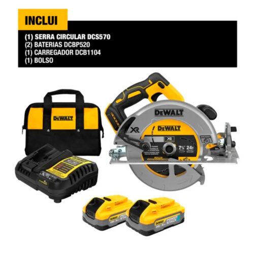 SERRA CIRCULAR 7.1/4"20V MAX BRUSHLESS C/2 BAT 5AH POWER ST DEWALT DCS570H2-BR