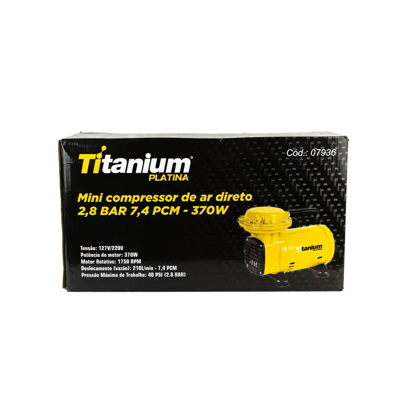 COMPRESSOR AR DIRETO BIV 2,8 BAR 7,4PCM- 370W 127/220V 60HZ TITANIUM
