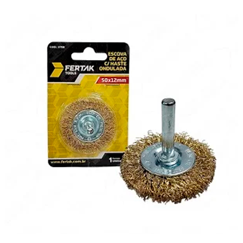ESCOVA ACO C HASTE ONDULADA 50X8MM FERTAK